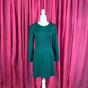 Vintage 80s My Michelle green sheath sweater dress, size med